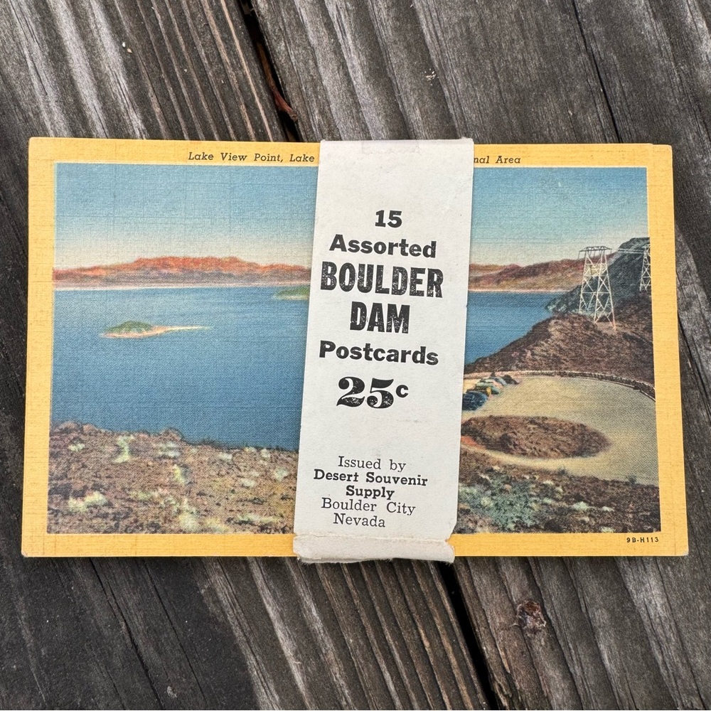 1940s Sealed 15 Assorted Boulder Hoover Dam Postcards Desert Souvenir Supply